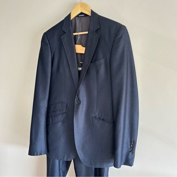 Vintage Kenzo Navy Two Piece Suit sz 34 - Picture 2 of 16